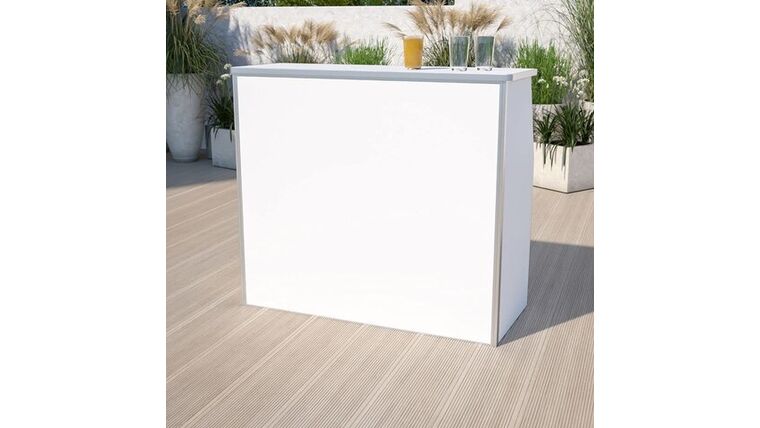 4ft Portable Bar - White
