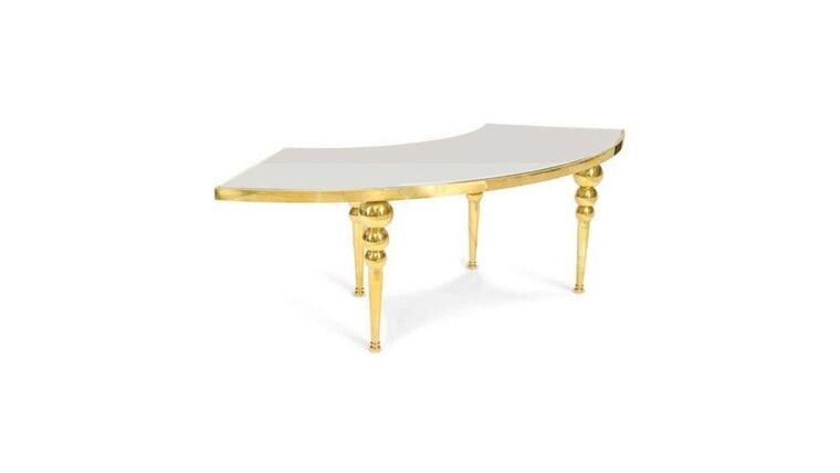 Gold/White Serpentine Table