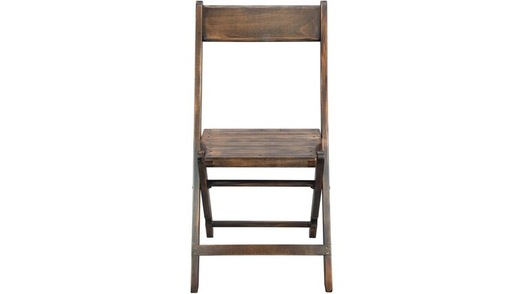 Wood Folding Chair with Slatted Seat – Walnut