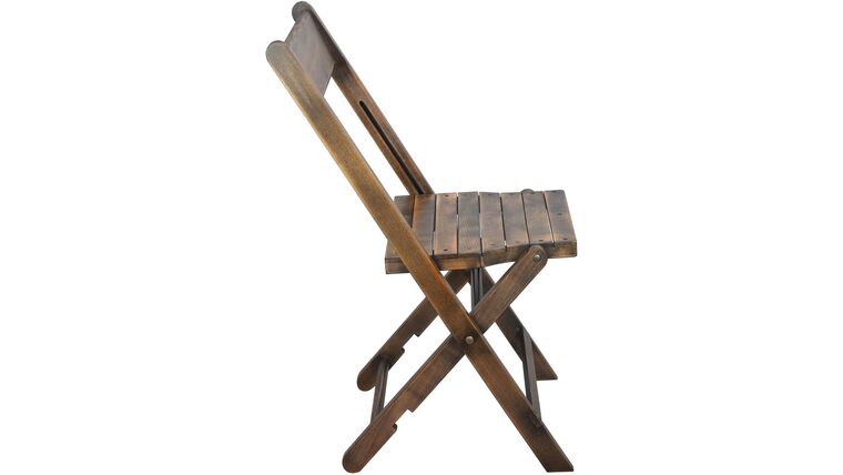 Wood Folding Chair with Slatted Seat – Walnut
