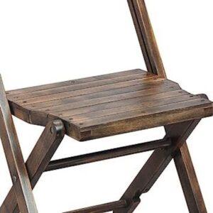 Wood Folding Chair with Slatted Seat – Walnut