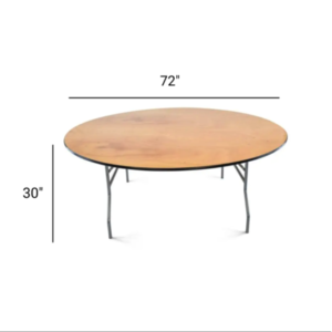 72" Round Wood Table(6ft)