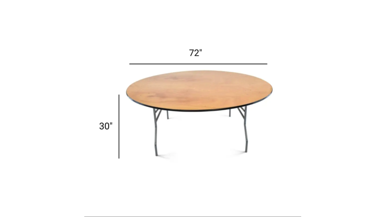 72" Round Wood Table(6ft)