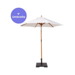 Ivory/Teak Umbrella - 9' Wide