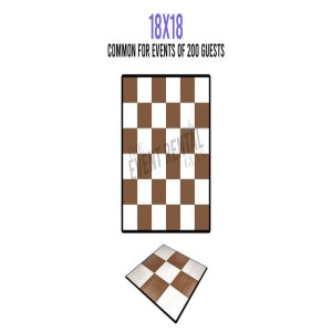18' x 18' Dance Floor - White & Dark Maple Checkered
