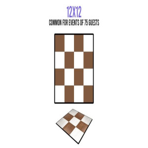12' x 12' Dance Floor - White and Dark Maple Checkered