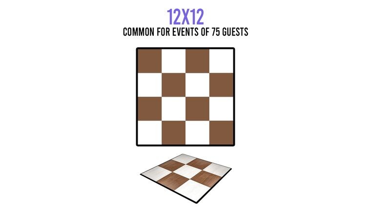 12' x 12' Dance Floor - White and Dark Maple Checkered