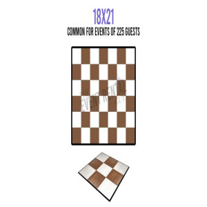 18' x 21' Dance Floor - White & Dark Maple Checkered
