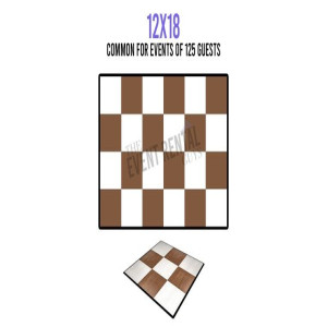 12' x 18' Dance Floor - White & Dark Maple Checkered
