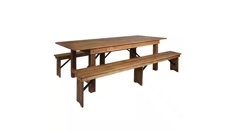 Pine Farm Table with Bench