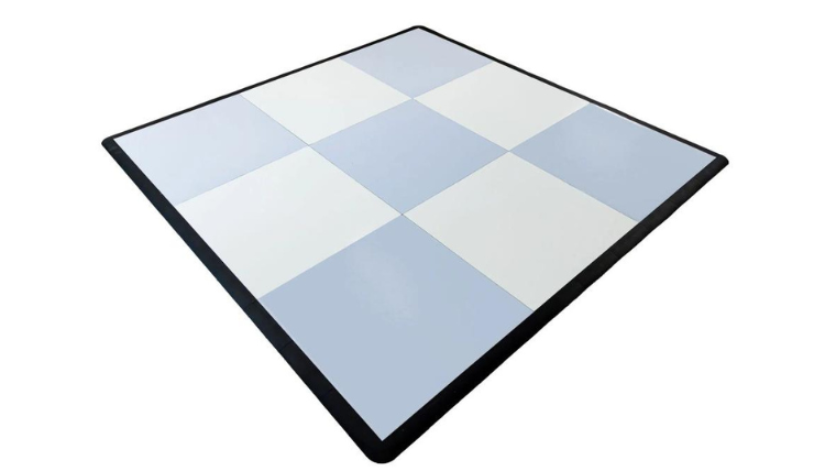 Indoor Slate Blue and White Checkered Dance Floor