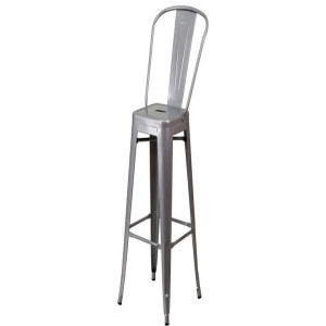 Gunmetal Barstool with Back